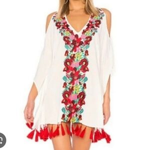 Show Me Your Mumu Jaden Floral Embroidered Tunic Swim Coverup Dress Medium